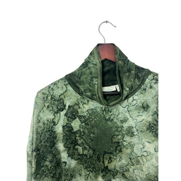 LOGO Lounge by Lori Goldstein Tie-Dye Drop Shoulder Top Green Seaweed 1X A566546 - Picture 3 of 11